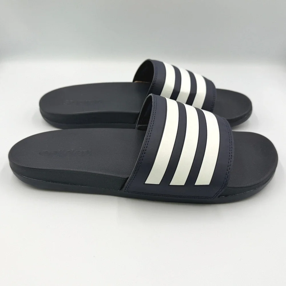 Adidas Adilette Comfort Slides Mens 10 Womens 11 Navy Blue GZ5892 Sandals *NEW*